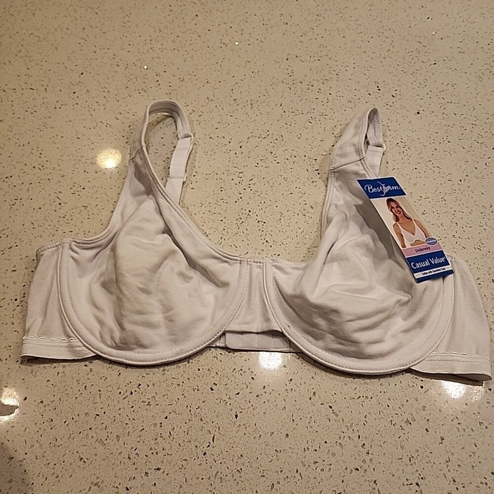 NWT Bestform Bra 40C White Underwire Unlined Cotton